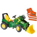 ROLLY TOYS John Deere Traktor na Pedały z Łyżką + Kamizelka Odblaskowa dla Dzieci Gratis