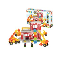 MOCHTOYS Klocki Jeżyki Pin Bricks STRAŻ POŻARNA w Kartonie 100 el. + 2 Figurki